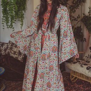 'Her Majesty' Blue Rainbow Velvet Embroidered Iconic Gown